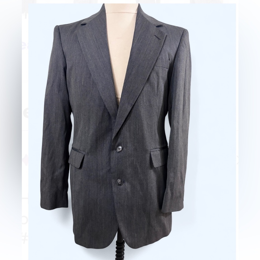 Haggar Men's Gentlemen’s Fit Imperial Tailored Jacket 40 L Gray Made USA Suit